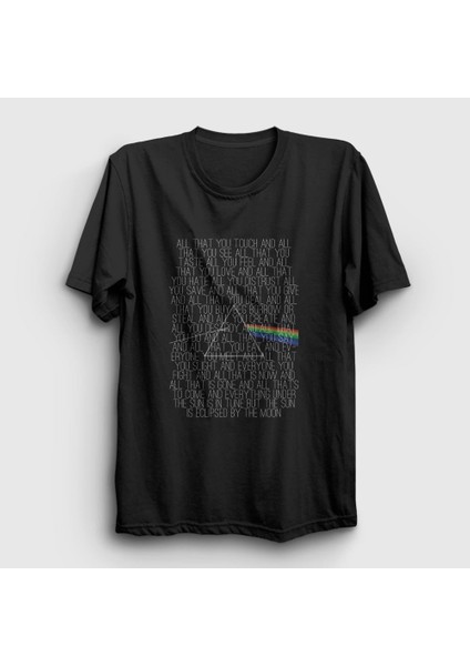 Unisex Siyah Eclipsed Pink Floyd T-Shirt