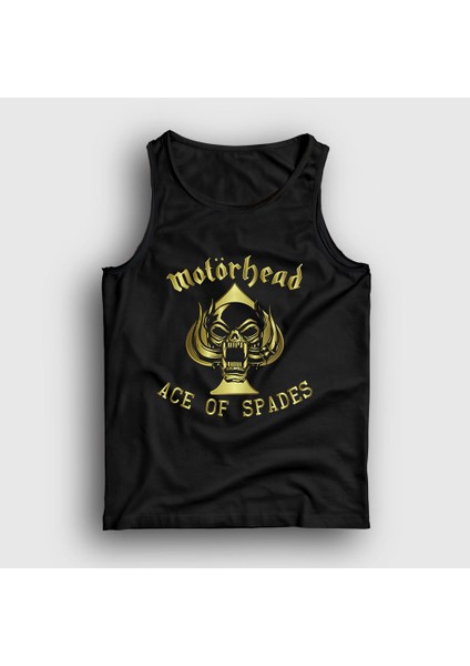 Unisex Siyah Gold Ace Of Spades Motörhead Atlet
