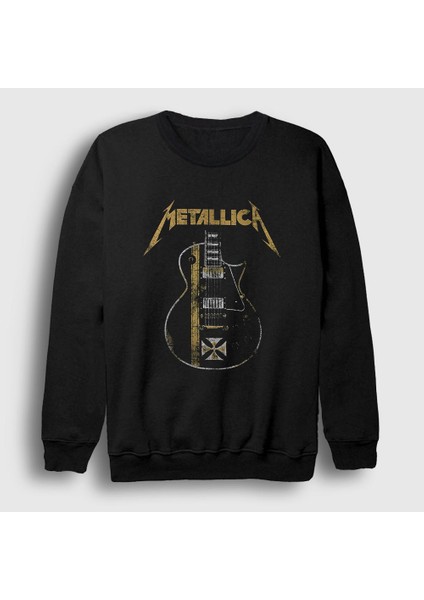 Unisex Siyah Guitar Metallica Sweatshirt