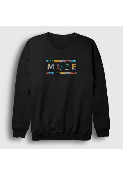 Unisex Siyah Logo V2 Muse Sweatshirt