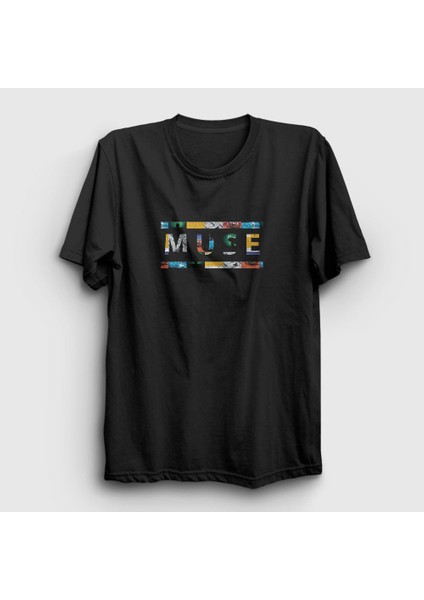 Unisex Siyah Logo V2 Muse T-Shirt