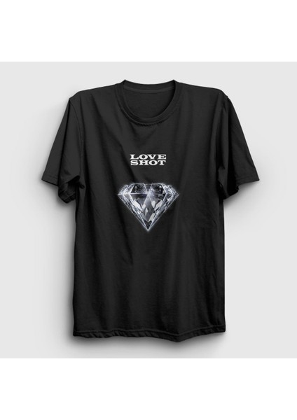 Unisex Siyah Love Shot Exo T-Shirt