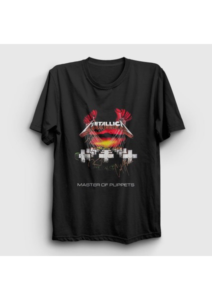 Unisex Siyah Master Of Puppets Metallica T-Shirt