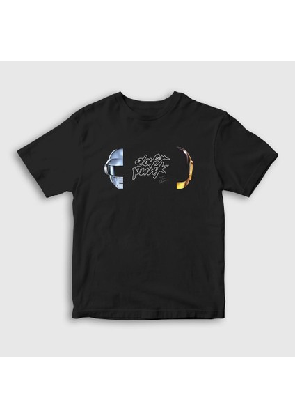 Unisex Çocuk Siyah Memories Daft Punk T-Shirt