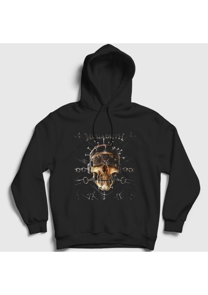 Unisex Siyah Nails Megadeth Kapüşonlu Sweatshirt