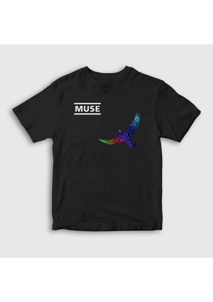 Unisex Çocuk Siyah Resistance Bird Muse T-Shirt