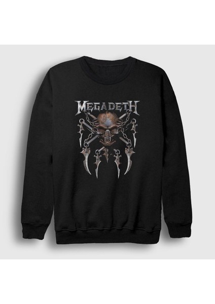 Unisex Siyah Rust Megadeth Sweatshirt
