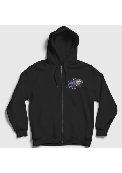 Unisex Siyah Van Pearl Jam Fermuarlı Kapüşonlu Sweatshirt