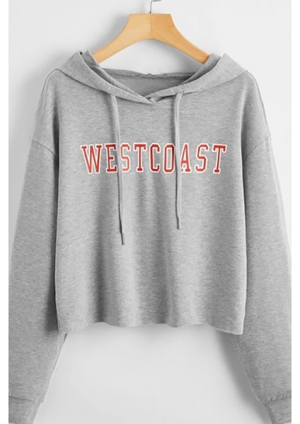 Mad Girls Kapüşonlu Gri Sweatshirt MG809