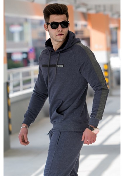 Madmext Baskılı Lacivert Kapşonlu Sweatshirt 4433 fiyatları