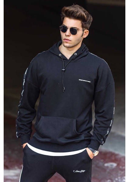 Madmext Siyah Kapüşonlu Sweatshirt 4721