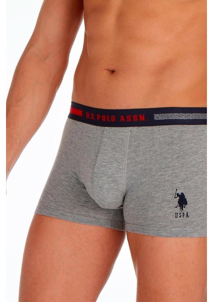 U.S. Polo Assn. Erkek Lacivert Gri Melanj Beyaz 3'lü Boxer 80155 fiyatları