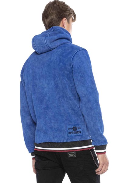 CL418 Vintage Saks Mavi Kapşonlu Sweatshirt fırsatları