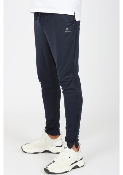 Erkek Lacivert Fermuarlı Sporcu Eşofman