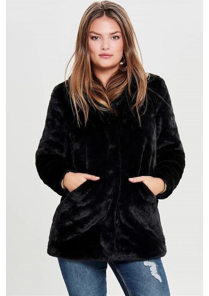 Onlvıda Faux Fur Coat Otw Kadın Mont Black