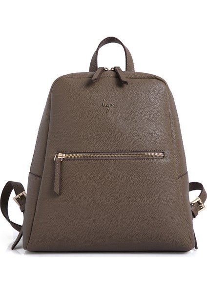 BYZ - 222 VİZON 34X30X12cm SUNİ DERİ BAYAN SIRT ÇANTASI