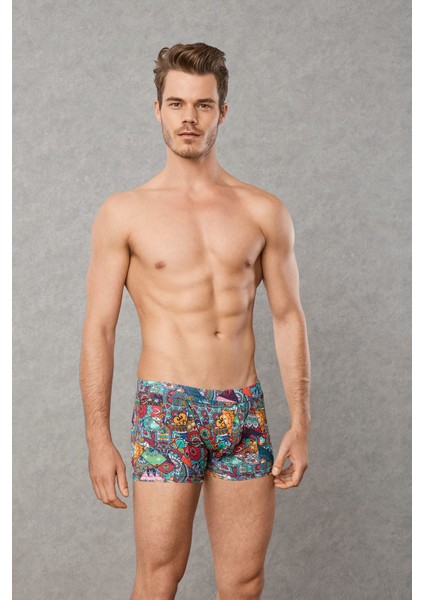 1807 Erkek Boxer Karma Desenli
