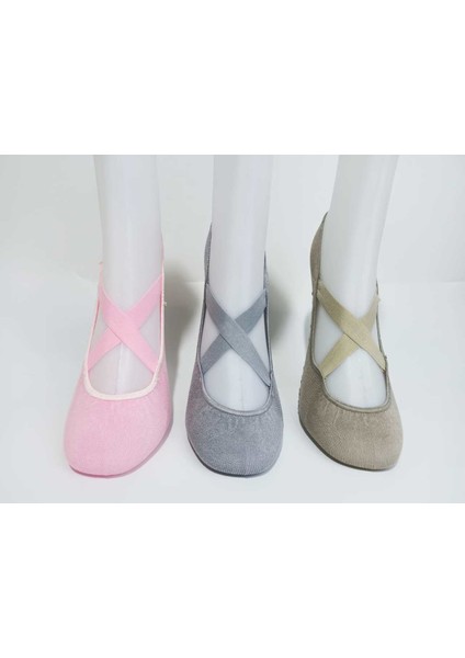 3'lü Kaydırmaz Kadın Dans Pilates ve Yoga Çorabı - 3