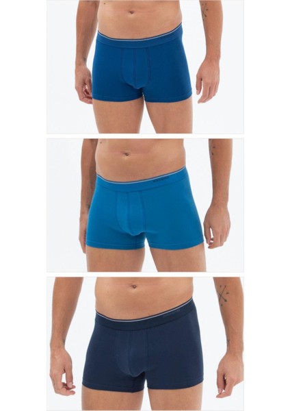 9673 ERKEK TENDER COTTON 3 LÜ LACİVERT-KOYU MAVİ-İNDİGO BOXER