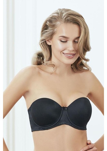 3346 Soft Cup Straplez Sütyen Siyah