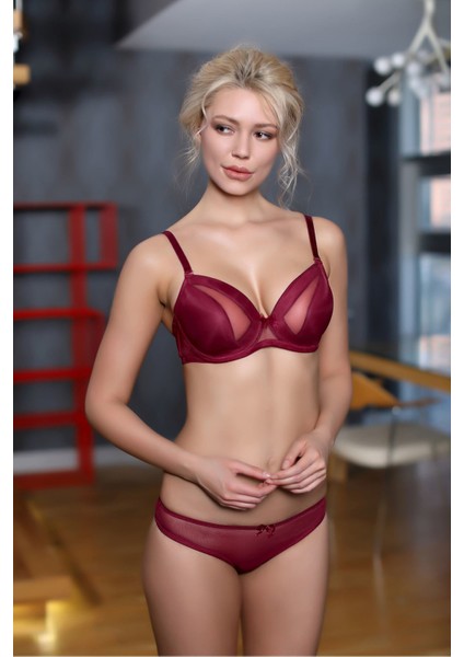 2140 Sütyen Takım Bordo