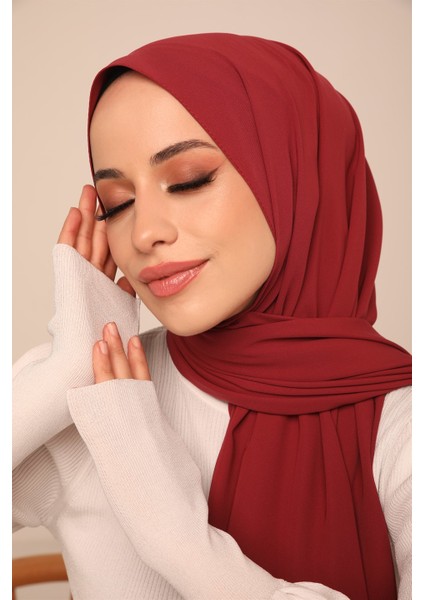Düz Medine Ipeği Şal-Vişne