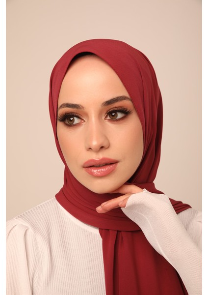 Düz Medine Ipeği Şal-Vişne
