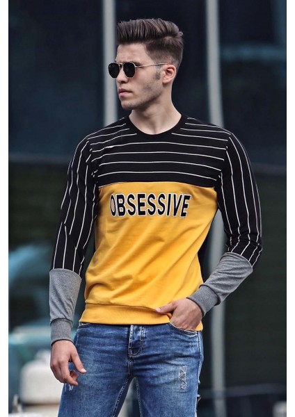 Baskılı Sarı Sweatshirt 4184