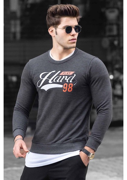 Baskılı Antrasit Sweatshirt 4375