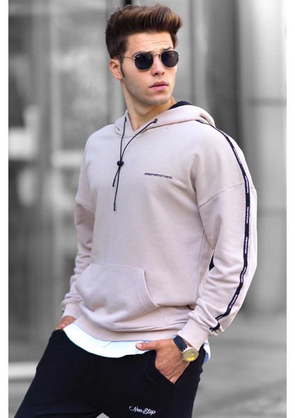 Bej Kapüşonlu Sweatshirt 4721