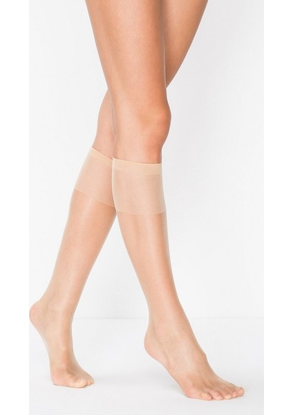 Fit 15 Parlak Açık Ten Pantolon Çorap(Diz Altı) 6'Lı Paket