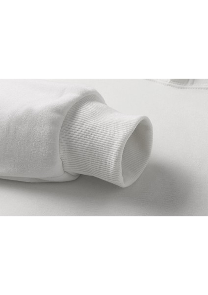 Sherlock Shock Blanket Baskılı Beyaz Erkek Örme Sweatshirt Uzun Kol
