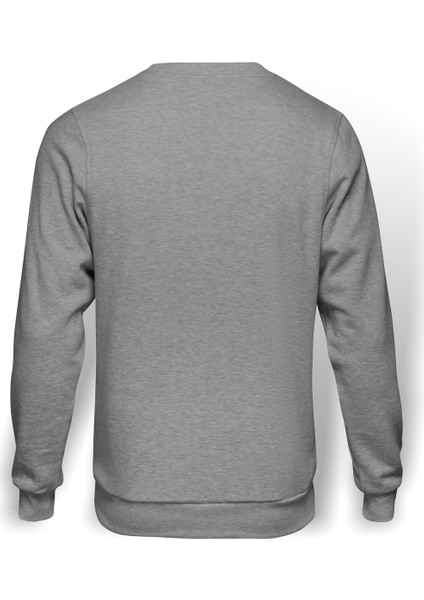 Leon & Mathilda The Professional Red Baskılı Gri Erkek Örme Sweatshirt Uzun Kol