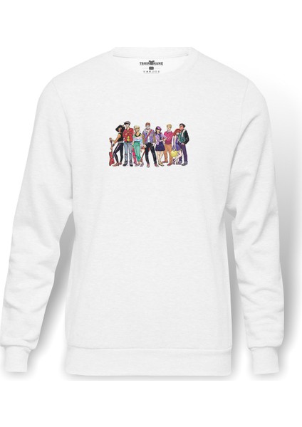 Riverdale Riverdale Computer Baskılı Beyaz Erkek Örme Sweatshirt Uzun Kol