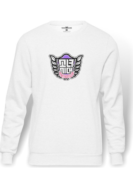 Snsd I Got A Boy Logo Baskılı Beyaz Erkek Örme Sweatshirt Uzun Kol