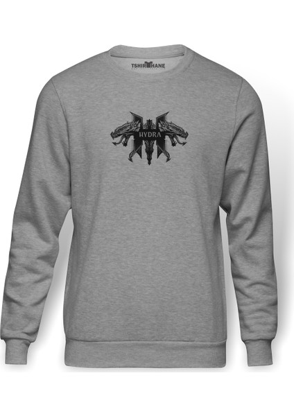 Within Temptation Hydra Wzitgu Baskılı Gri Erkek Örme Sweatshirt Uzun Kol