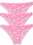 Kadın 3'lü Paket Desenli Bikini Külot Pembe 1