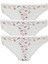 Kadın 3'lü Paket Desenli Bikini Külot Beyaz 1