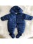 Unisex Bebek Lacivert Kışlık Ayaklı Kapüşonlu Kozmonot Tulum 3