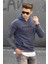 Madmext Baskılı Lacivert Kapşonlu Sweatshirt 4433 1