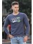 Madmext Baskılı Lacivert Sweatshirt 4375 2