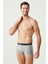 U.S. Polo Assn. Erkek Lacivert+Gri Melanj+Indigo Baskılı 3'lü Boxer 80263 2