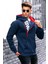 Lacivert Fermuar Detaylı Kapüşonlu Sweatshirt 1767 1