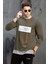 Haki Baskılı Erkek Sweatshirt 2194 1