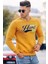 Baskılı Sarı Sweatshirt 4375 2