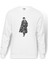 Sherlock Typography Baskılı Beyaz Erkek Örme Sweatshirt Uzun Kol 1