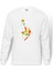 Silhouette Football Bicycle Kick Baskılı Beyaz Erkek Örme Sweatshirt Uzun Kol 1