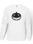 Silhouette Halloween Pumpkin Baskılı Beyaz Erkek Örme Sweatshirt Uzun Kol 1