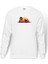 Silhouette Labrador Retriever On Sunset Beach Baskılı Beyaz Erkek Örme Sweatshirt Uzun Kol 1