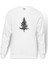 Silhouette Red Cedar Tree Baskılı Beyaz Erkek Örme Sweatshirt Uzun Kol 1